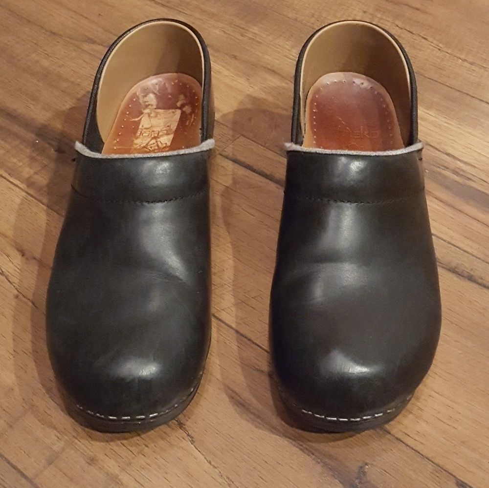 Dansko - Black Oiled Leather Clogs